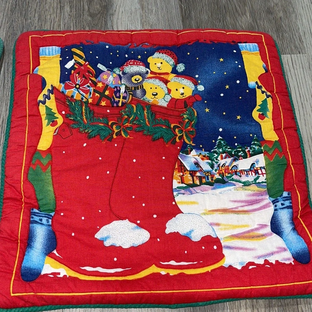 Christmas decorative pillow cases 15x15 country style set of 2